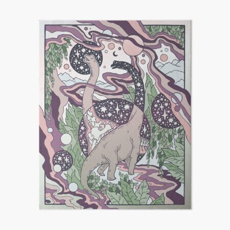 Jurassic Portal | Purple Haze Palette | Dinosaur Science Fiction Art Art Board Print
