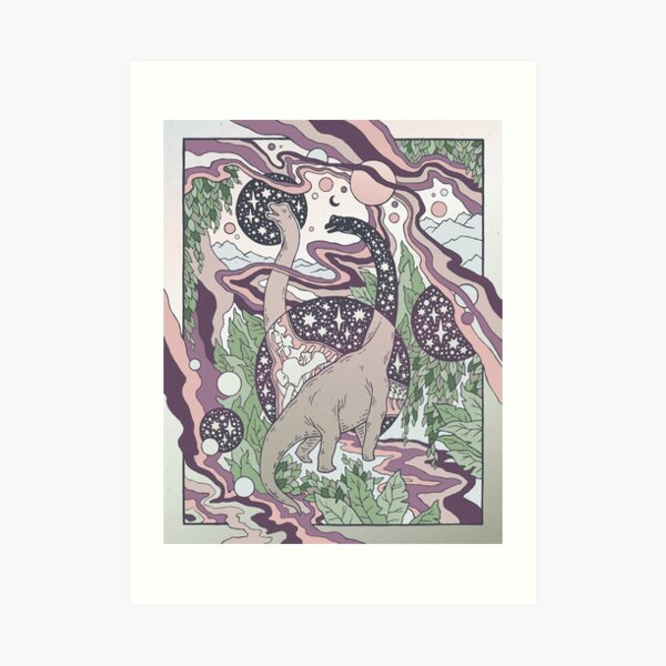 Jurassic Portal | Purple Haze Palette | Dinosaur Science Fiction Art Art Print