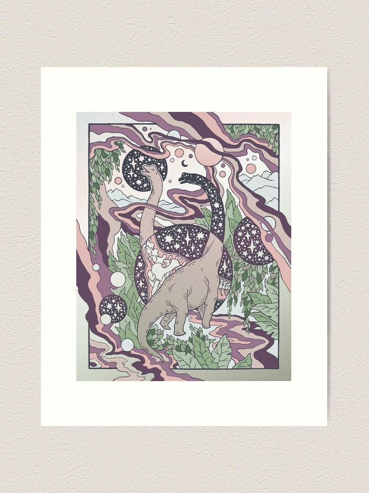 Alternate view of Jurassic Portal | Purple Haze Palette | Dinosaur Science Fiction Art Art Print