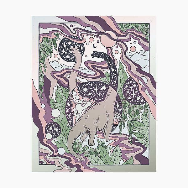 Jurassic Portal | Purple Haze Palette | Dinosaur Science Fiction Art Photographic Print