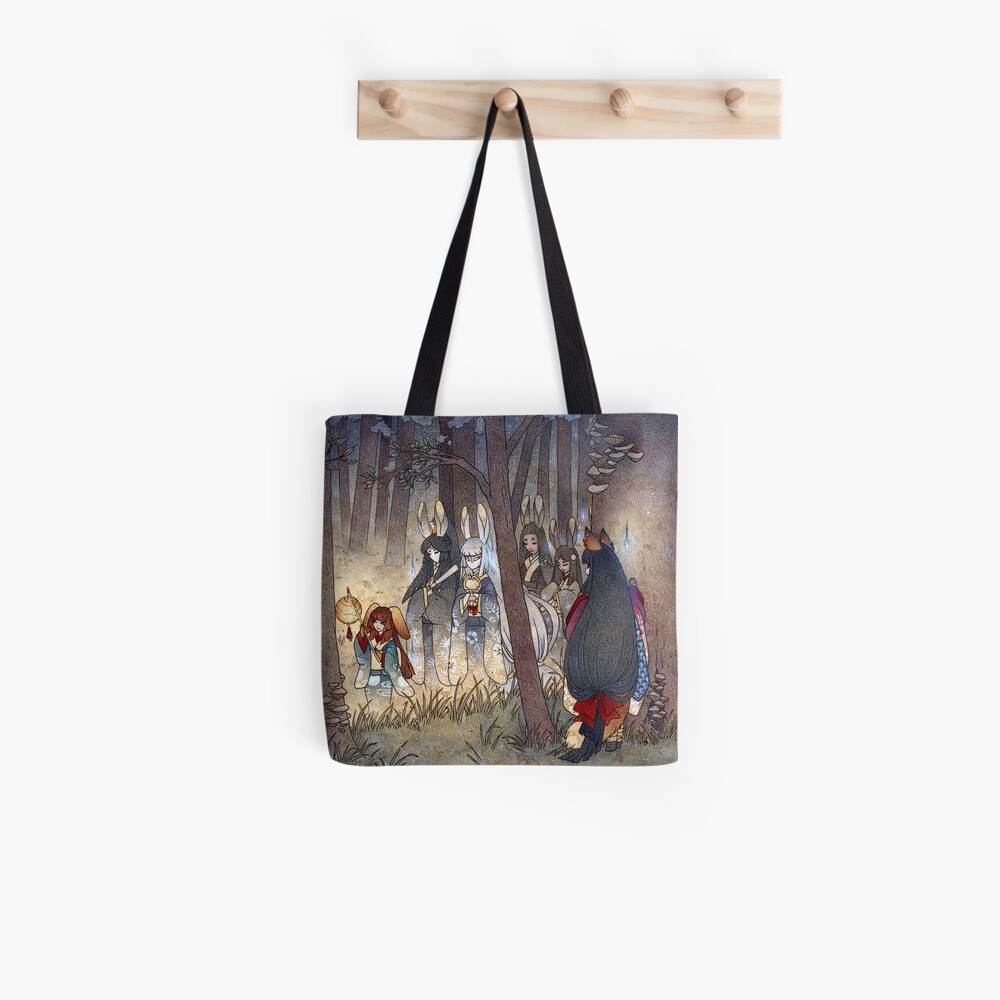 Procession - Kitsune Fox Rabbit Yokai Tote Bag