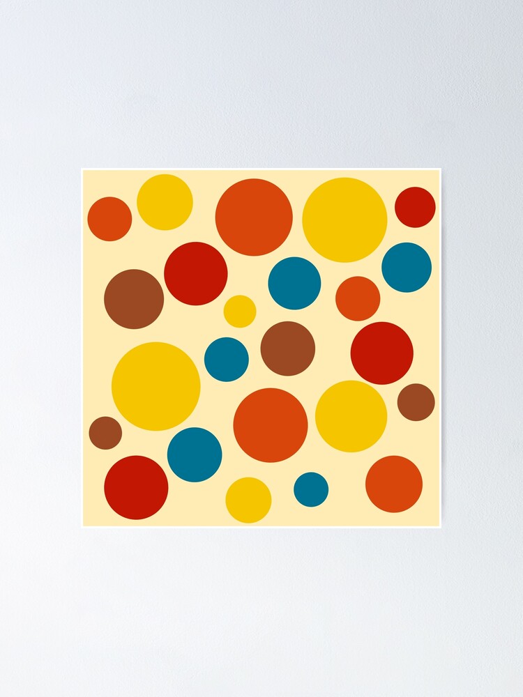 Retro Abstract Art Dots Graphic Design Poster By Jessephotoart Redbubble