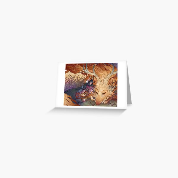 Slumber - Kitsune Fox Dragon Greeting Card