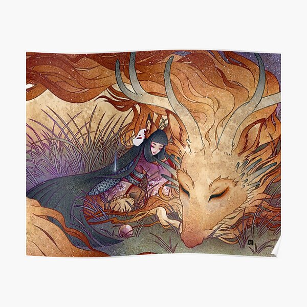 Sommeil - TeaKitsune Dragon Fox Poster