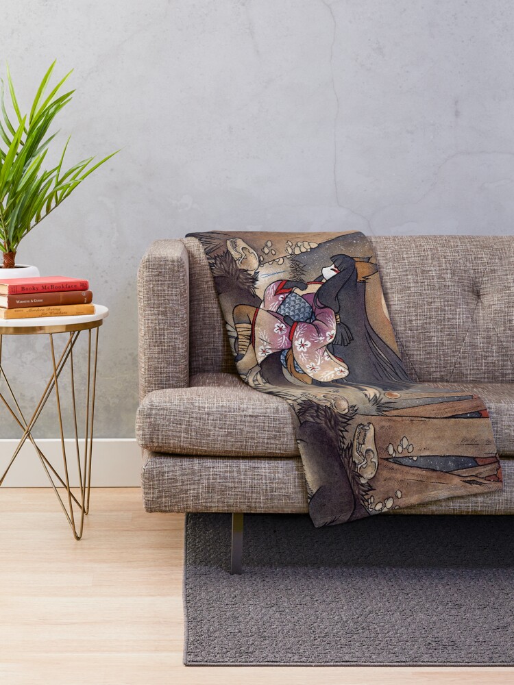 Alternate view of Running With Monsters - TeaKitsune Fox Yokai Throw Blanket