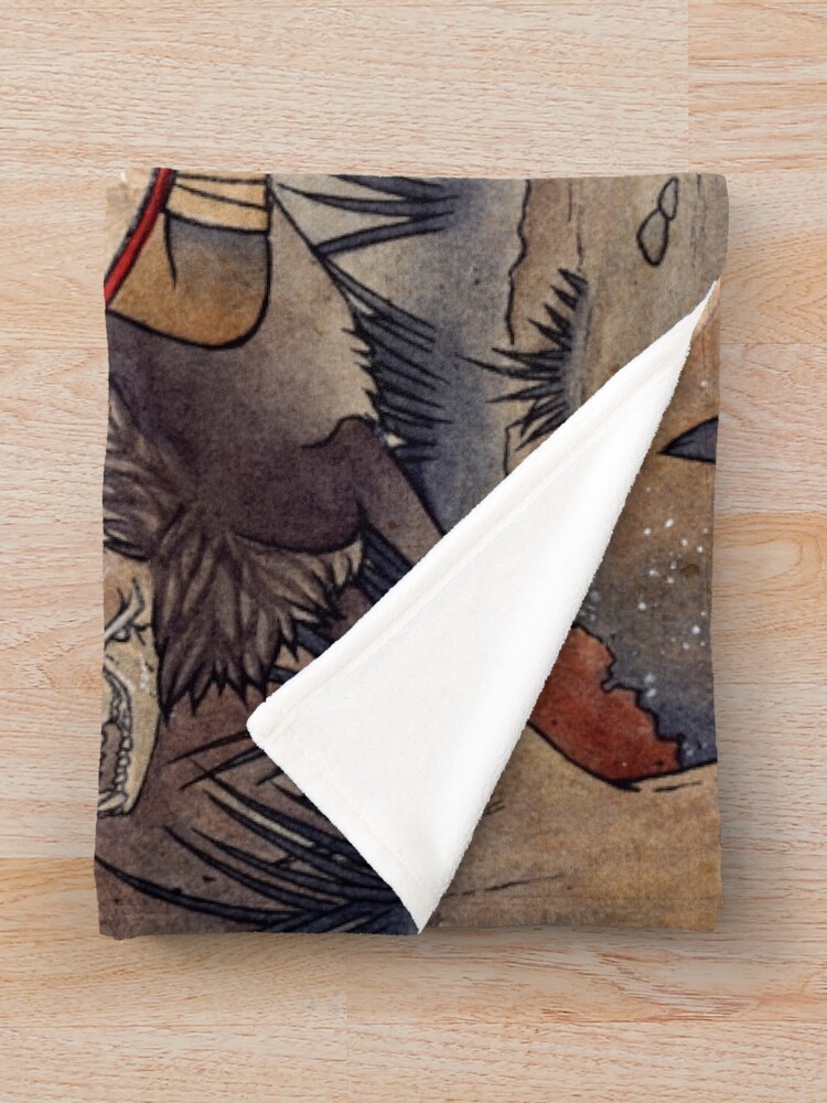 Alternate view of Running With Monsters - TeaKitsune Fox Yokai Throw Blanket