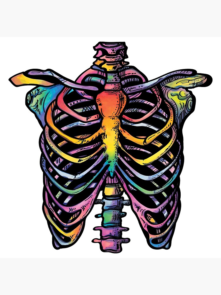 Rainbow Ribcage Skeleton by daymarebrand