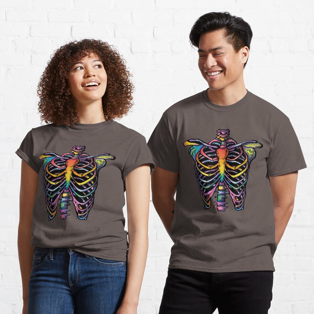 Rainbow Ribcage Skeleton Classic T-Shirt