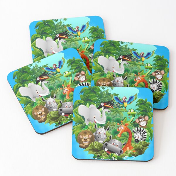 Item preview, Wild Animals Cartoon on Jungle designed and sold by BluedarkArt.