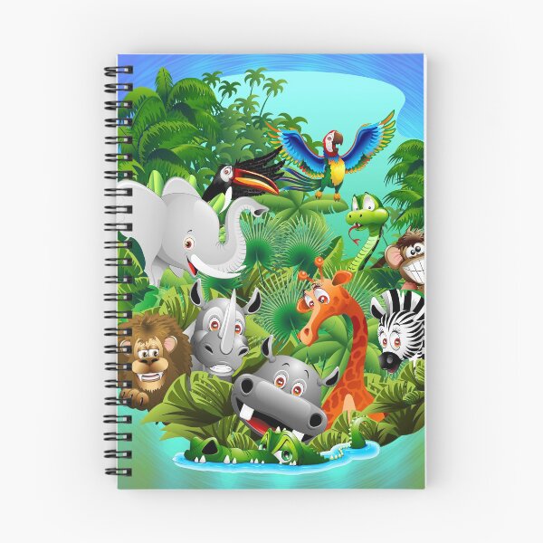 Item preview, Wild Animals Cartoon on Jungle designed and sold by BluedarkArt.
