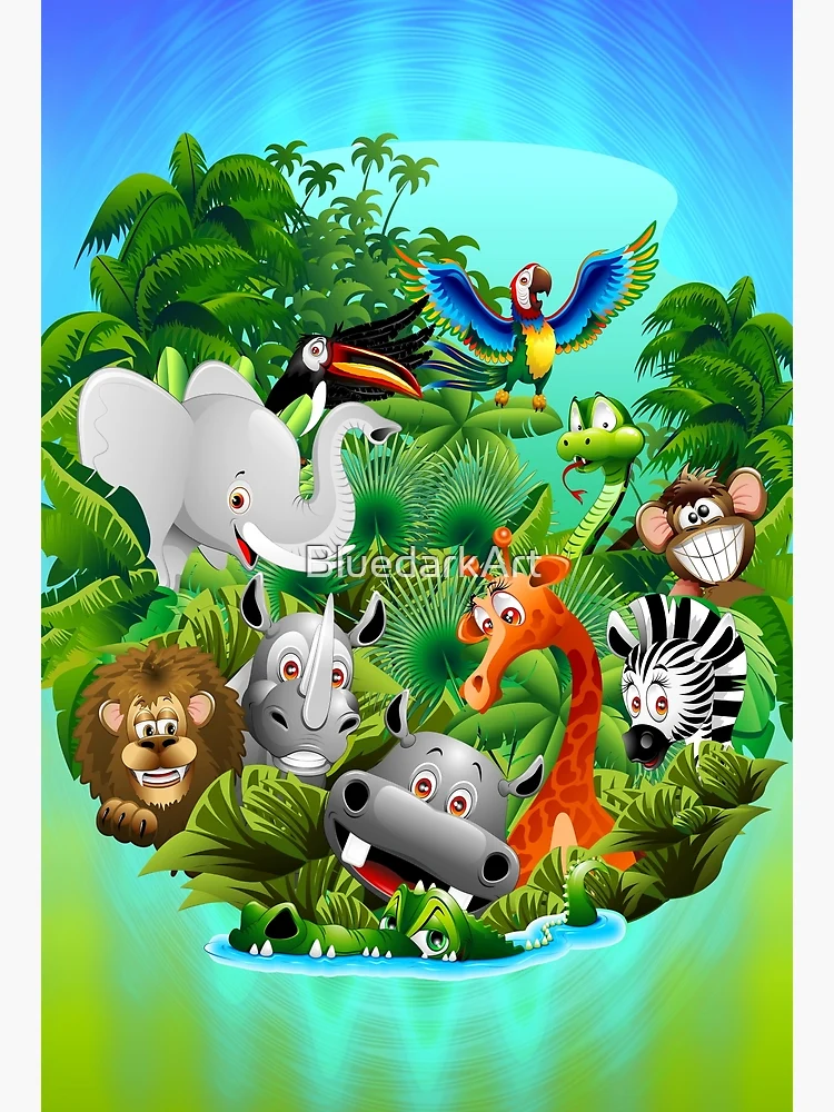8x masques en papier sur le thème de la jungle - Masques d'animaux
