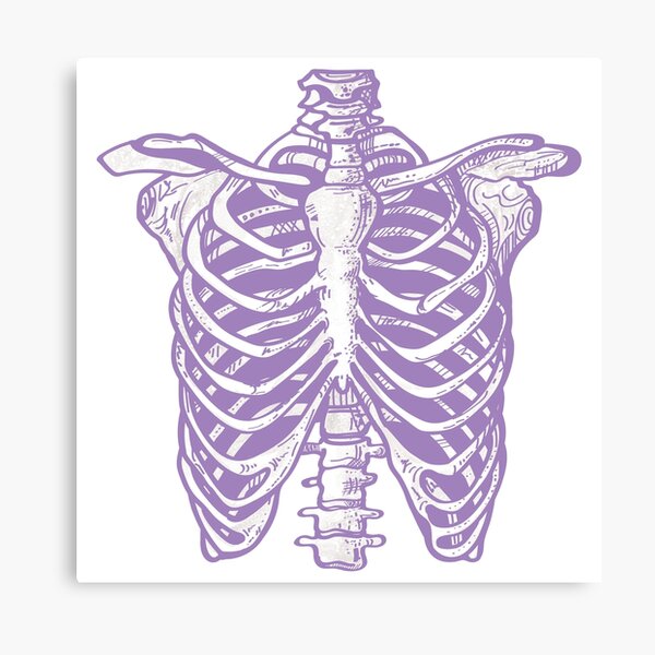 Purple Ribcage Skeleton Canvas Print