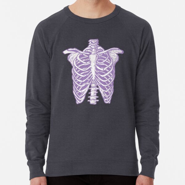 Purple Ribcage Skeleton Lightweight Sweatshirt