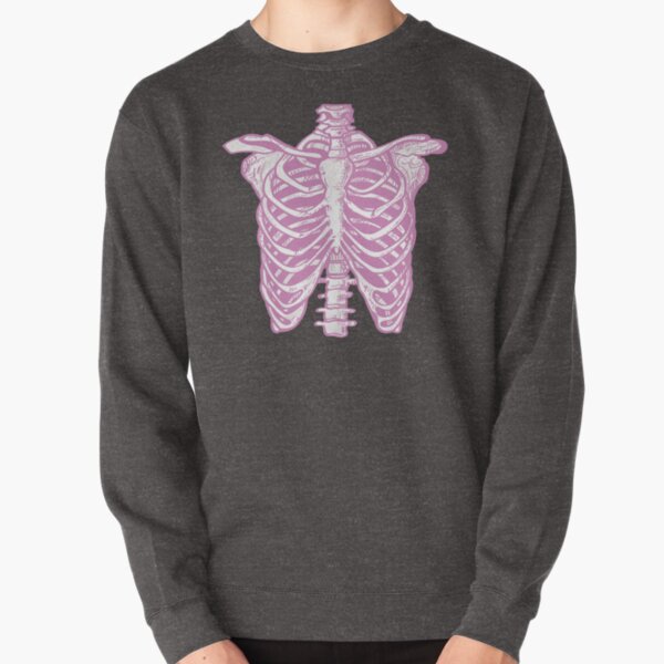 Pink Ribcage Skeleton Pullover Sweatshirt