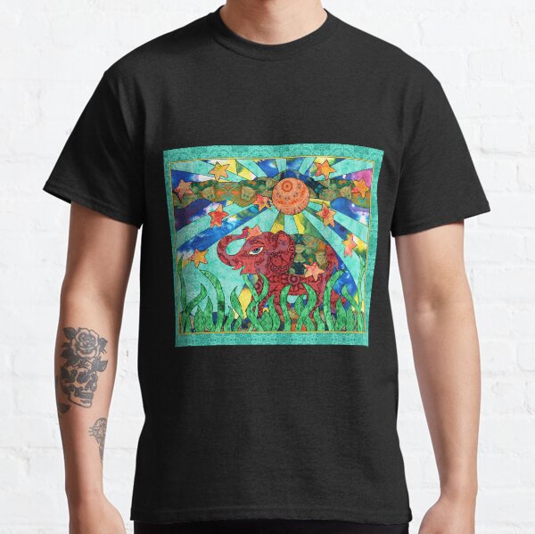 Red Elephant Walking Classic T-Shirt