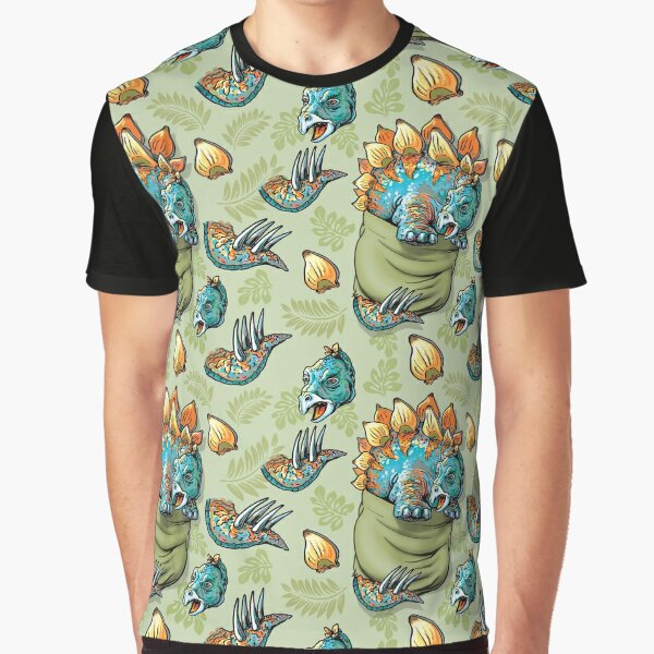 Pocket Stegosaurus Pattern 2 Graphic T-Shirt
