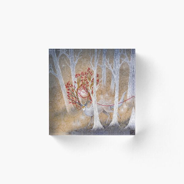 Capturing Fate - Deer Cervine Yokai Acrylic Block