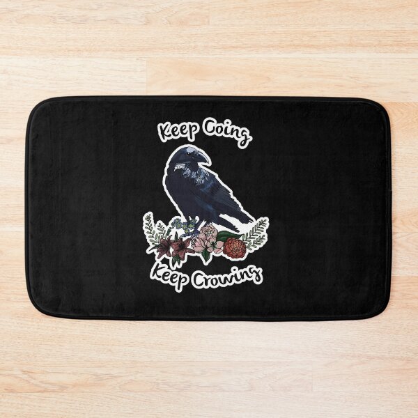 Item preview, Keep going, keep crowing - wholesome crow with flowers designed and sold by Petra Vitéz.
