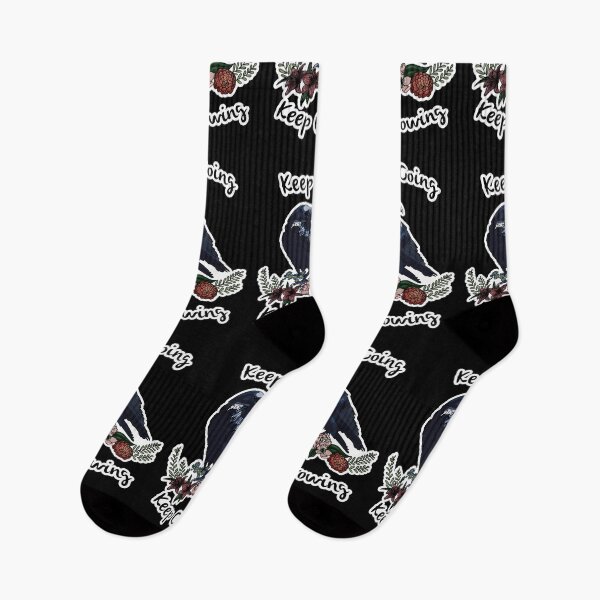 Item preview, Keep going, keep crowing - wholesome crow with flowers designed and sold by Petra Vitéz.