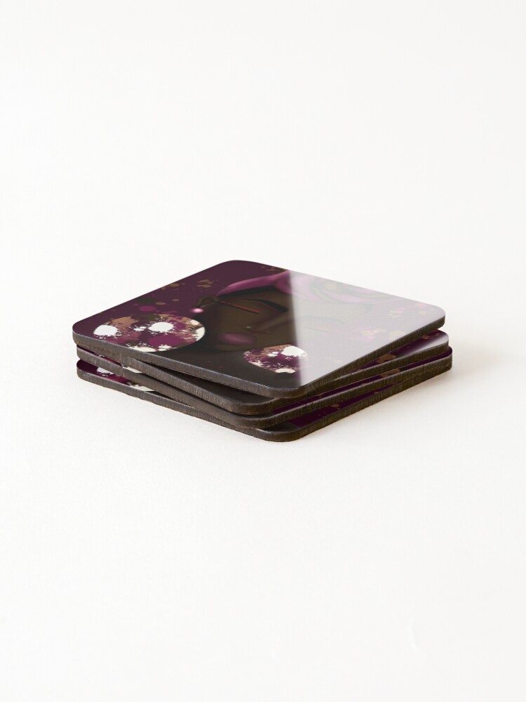Thumbnail 4 of 5, Coasters (Set of 4), Dark Chocolate Raspberry designed and sold by DAMCDesigns.