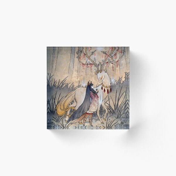 The Wish - TeaKitsune Fox Yokai Acrylic Block