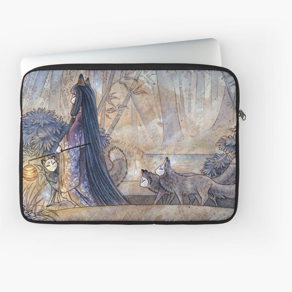 Silent Crossing - TeaKitsune Fox Yokai Laptop Sleeve