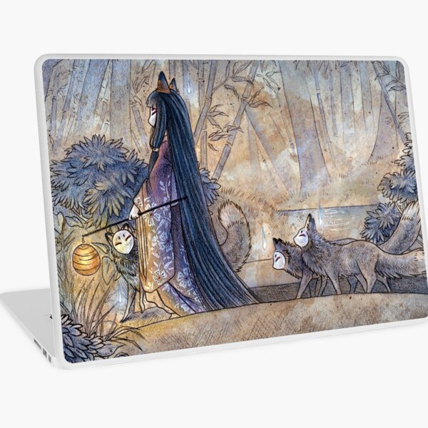 Silent Crossing - TeaKitsune Fox Yokai Laptop Skin
