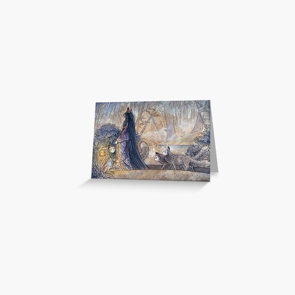 Silent Crossing - TeaKitsune Fox Yokai Greeting Card