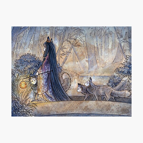 Silent Crossing - TeaKitsune Fox Yokai Photographic Print