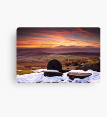 Stanage Sunset Peak District Canvas Print