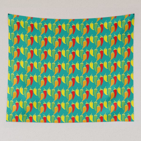 Item preview, Hot Red Green Yellow Chili Pepper Vegetable Teal Women's Mexico Cinco De Mayo Fiesta designed and sold by mkopka.