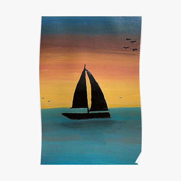 Sailing Sunset Poster