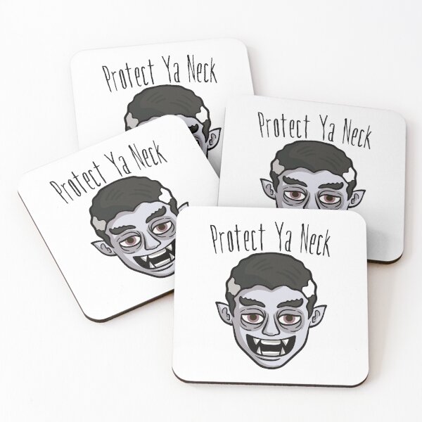 Item preview, Protect Ya Neck Vampire Fangs Blood Halloween  print designed and sold by Leslie Smith.