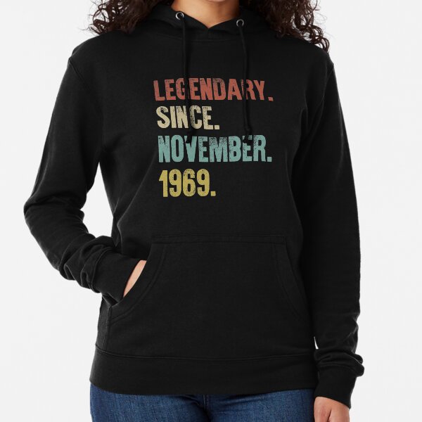 Retro Vintage 50th Birthday Legendary Since November 1969 Lightweight Hoodie