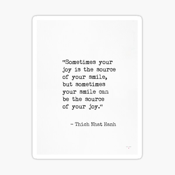 Thich Nhat Hanh Quote Sticker By Pagarelov Redbubble