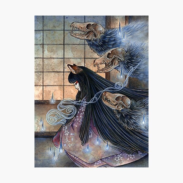 Unmasked - TeaKitsune Fox Yokai Photographic Print