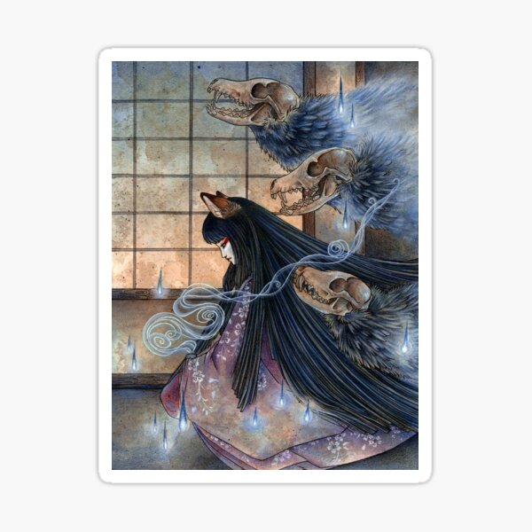 Unmasked - TeaKitsune Fox Yokai Sticker