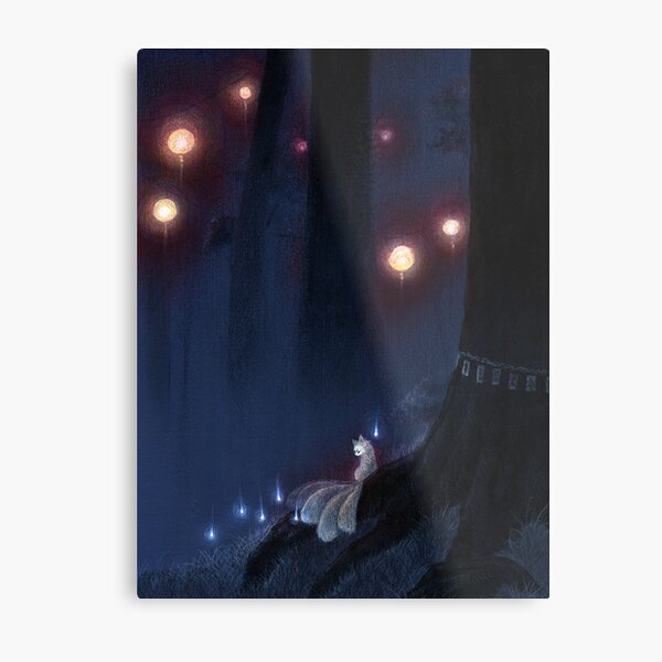 Forest Ghost - TeaKitsune Fox Yokai Metal Print