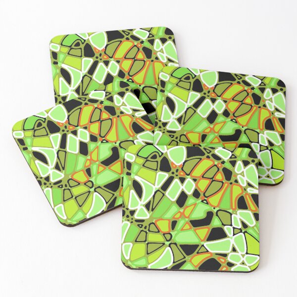 Item preview, Stained Glass 1970s Retro Green designed and sold by Clare Wuellner.