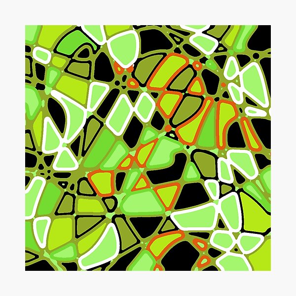 Impression photo « Vitrail des années 1970 rétro vert », par CTWuellner