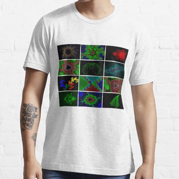 Twelve Fractal Images with Borders Essential T-Shirt