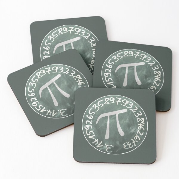 Item preview, Pi infinity 3,14 number at green chalkboard, round shape designed and sold by SmileAndLive.