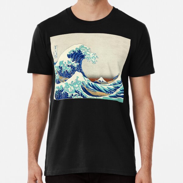 Japanese Vintage Lithograph, The Great Wave off Kanagawa 1830 Premium T-Shirt
