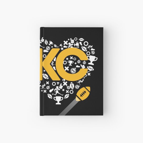 I Love Kansas City Football Tee Heart KC Hardcover Journal