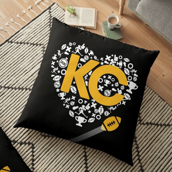 I Love Kansas City Football Tee Heart KC Floor Pillow