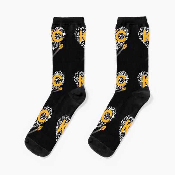 I Love Kansas City Football Tee Heart KC Socks