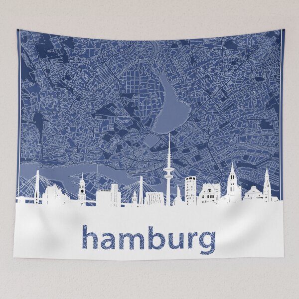 Item preview, hamburg skyline designed and sold by BekimART.