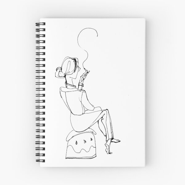 Item preview, Smoking Woman Sketch - Girl sitting on a watermelon beanbag designed and sold by idledaze.