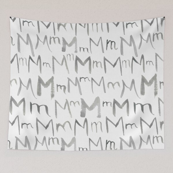 Item preview, Patrón de acuarela de letra M designed and sold by medinacreative.