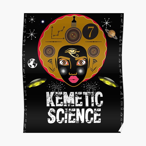 Kemetic Science - True Royalty Pharaoh Pyramids Sphinx T-Shirt Poster